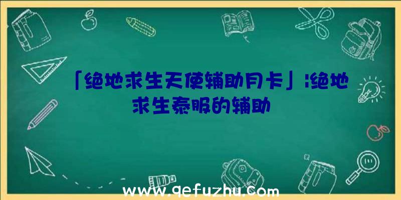 「绝地求生天使辅助月卡」|绝地求生泰服的辅助